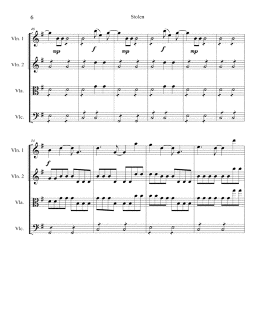 Stolen String Quartet scores gallery preview page 6