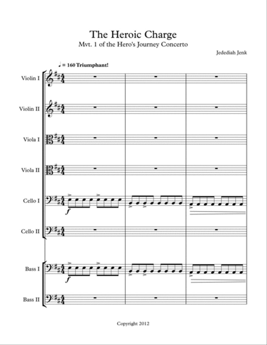Hero's Journey: Heroic Charge String Quartet scores gallery preview page 2