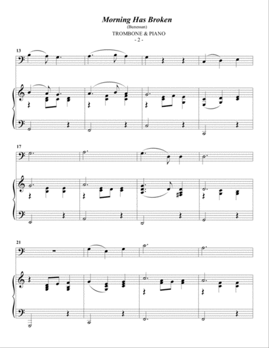 Morning Has Broken Easy Piano scores gallery preview page 2
