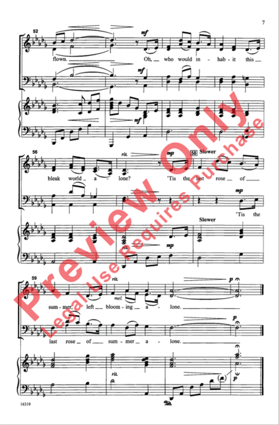 The Last Rose of Summer 4-Part scores gallery preview page 7