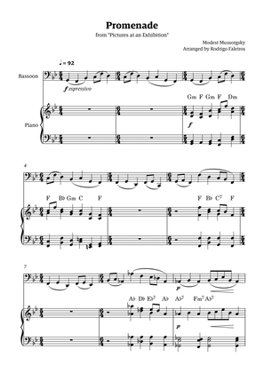 Promenade (from "Pictures at an Exhibition") - for solo bassoon and piano accompaniment