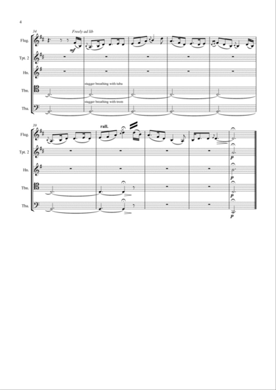 Lament for Brass Quintet Brass Quintet scores gallery preview page 4
