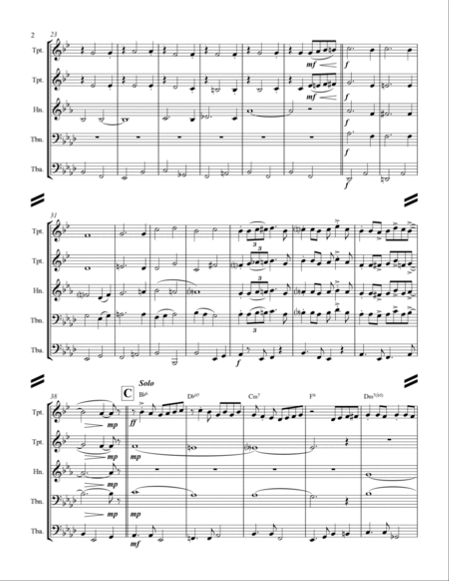 I'll Be Home For Christmas Brass Ensemble scores gallery preview page 3