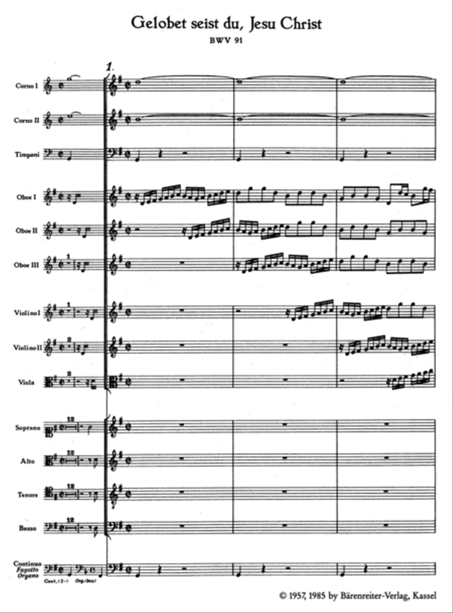 Gelobet seist du, Jesu Christ, BWV 91 4-Part scores gallery preview page 2