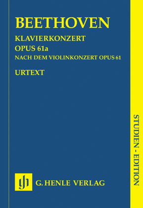 Book cover for Piano Concerto D Major Op. 61a After the Violin Concerto