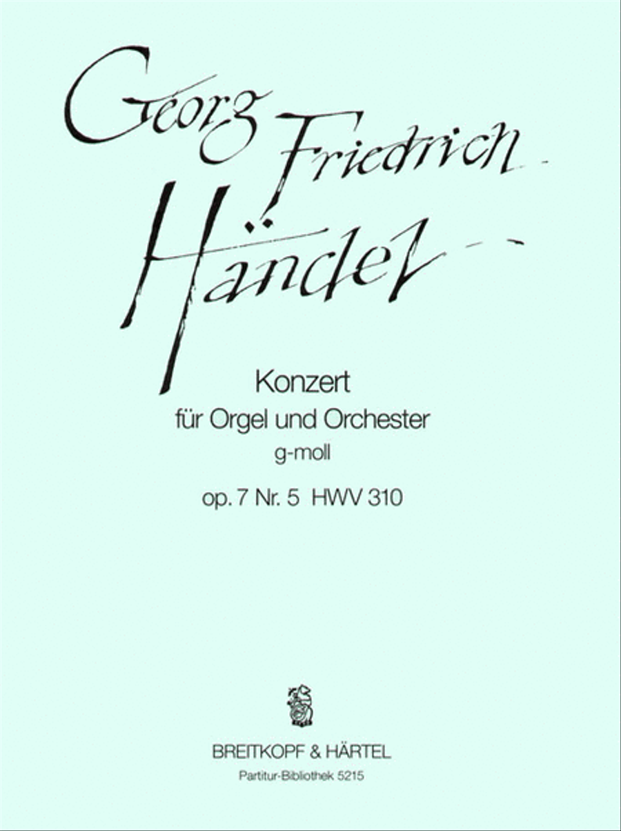 Organ Concerto (No. 11) in G minor Op. 7/5 HWV 310 Orchestra scores gallery preview page 1