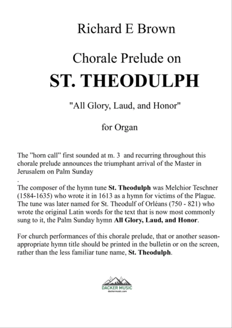 Chorale Prelude on St. Theodulph - organ Organ Solo scores gallery preview page 2