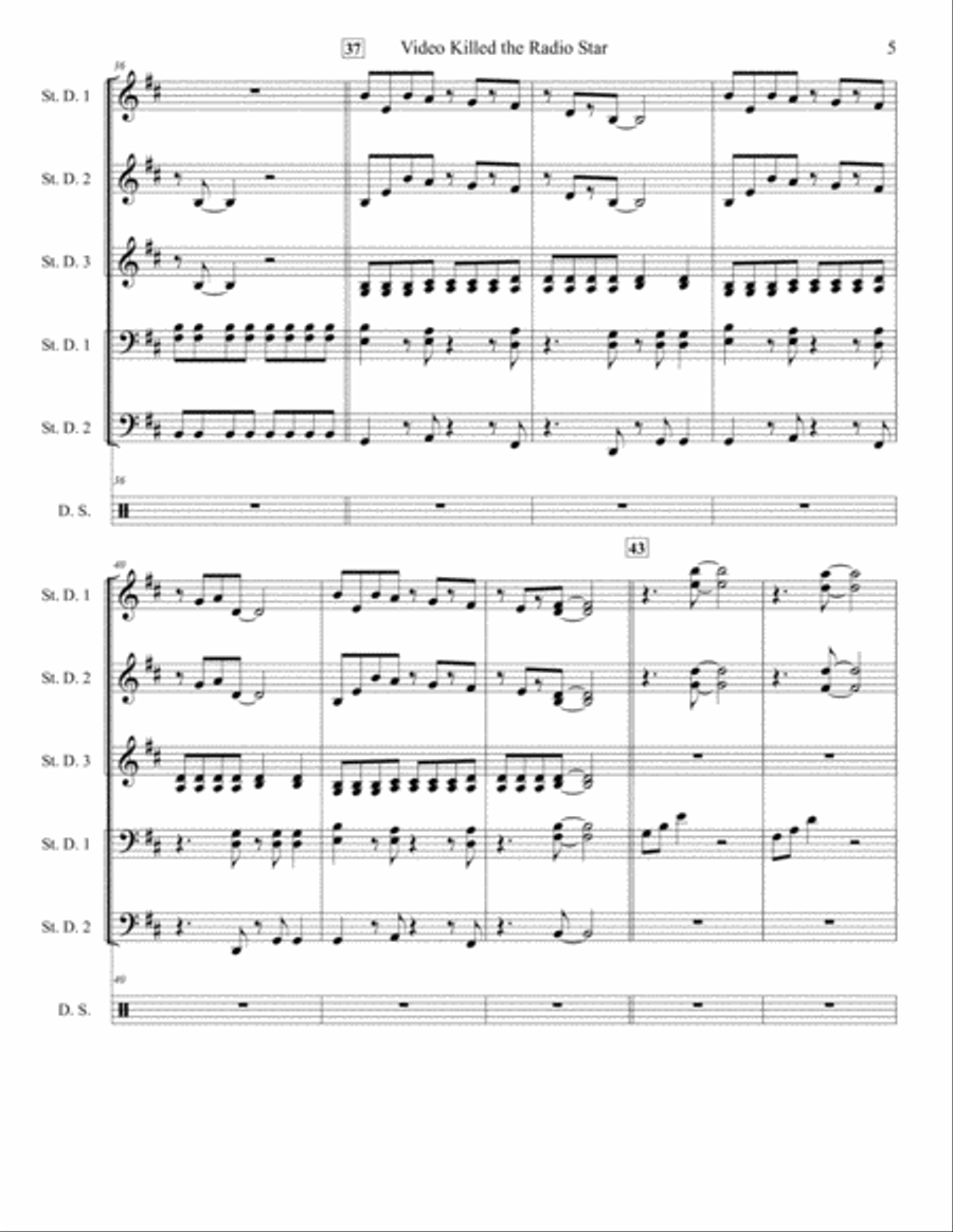 Video Killed The Radio Star Percussion Ensemble scores gallery preview page 5