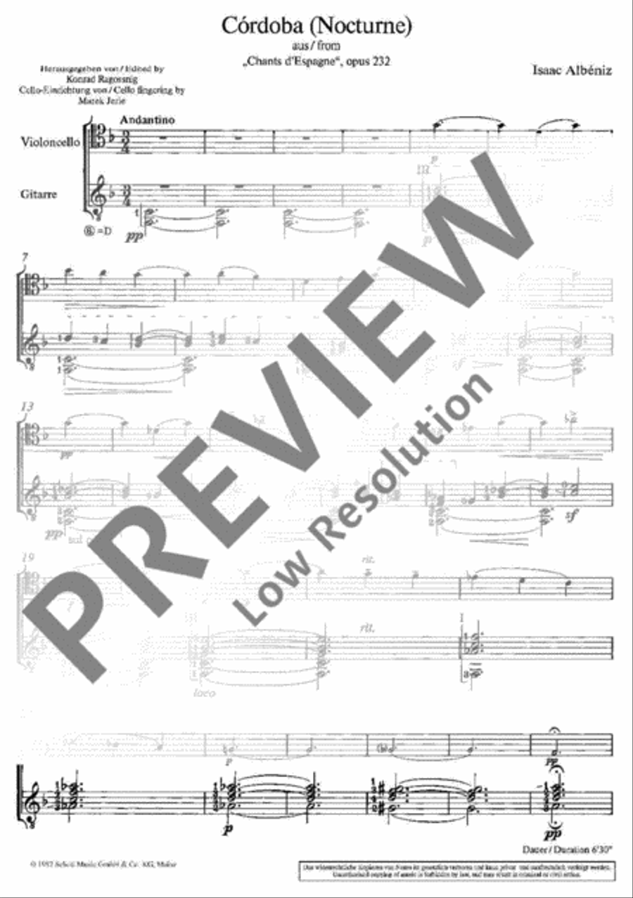Córdoba (Nocturne) Cello scores gallery preview page 4