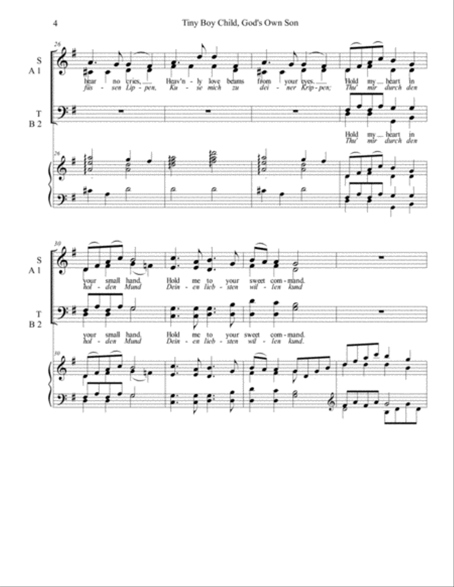 Tiny Boy Child, God's Own Son 4-Part scores gallery preview page 4