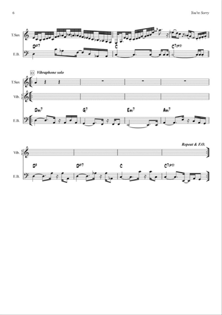 You're Sorry Tenor Saxophone scores gallery preview page 6
