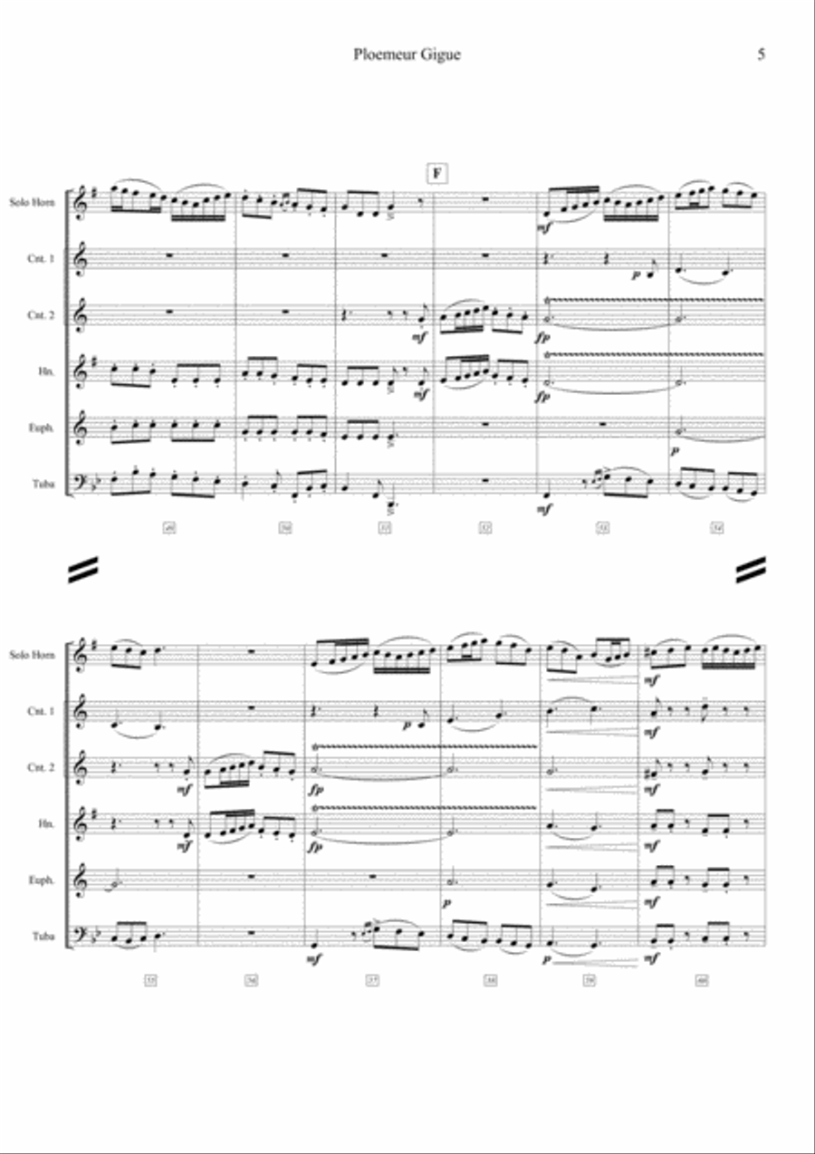 Ploemeur Gigue (Brand Band Quintet) - Score + Parts image number null