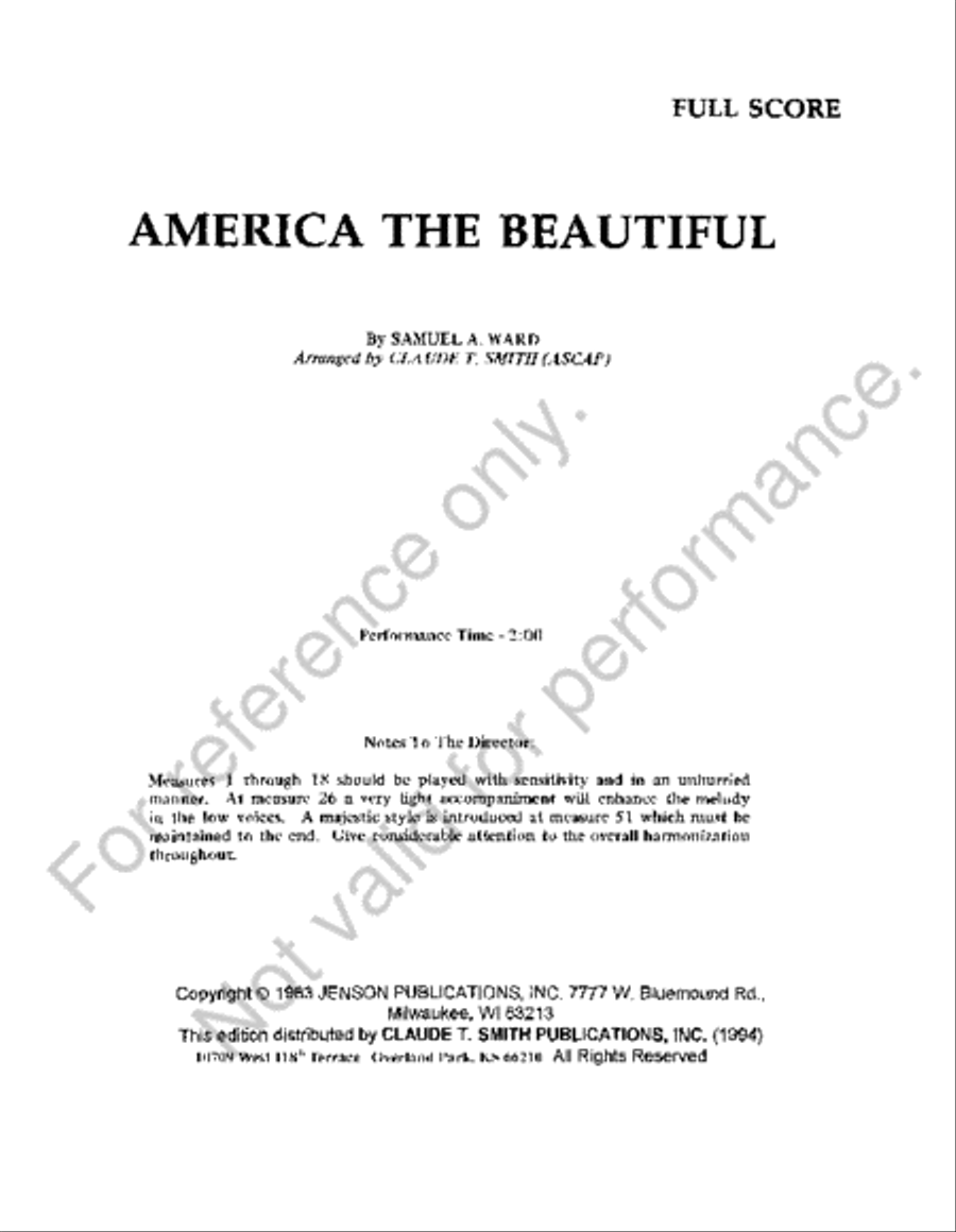 America The Beautiful America The Beautiful Concert Band scores gallery preview page 2
