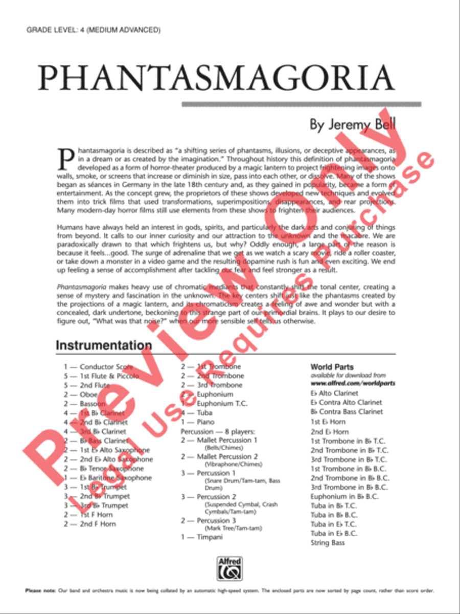Phantasmagoria Concert Band scores gallery preview page 2