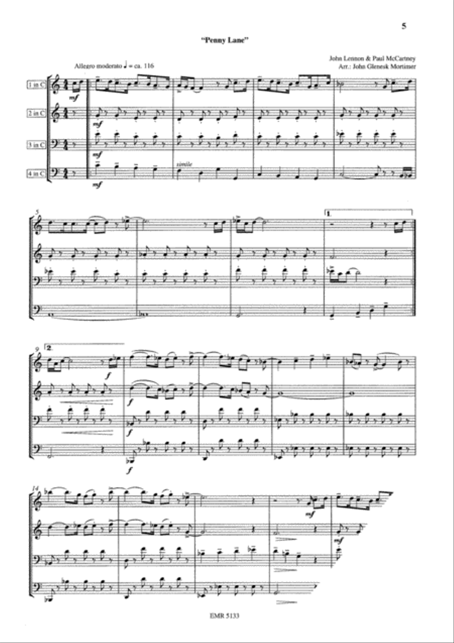 The Beatles Volume 3 Brass Quartet scores gallery preview page 9
