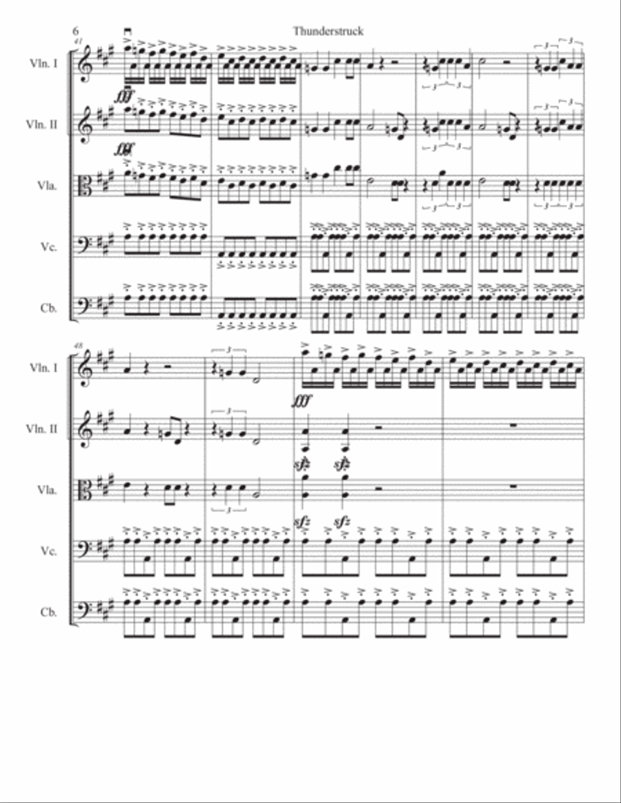 Thunderstruck String Orchestra scores gallery preview page 6