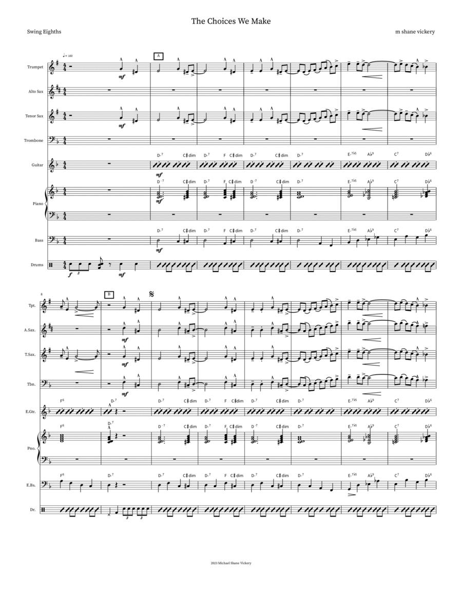 The Choices We Make The Choices We Make Jazz Ensemble scores gallery preview page 1