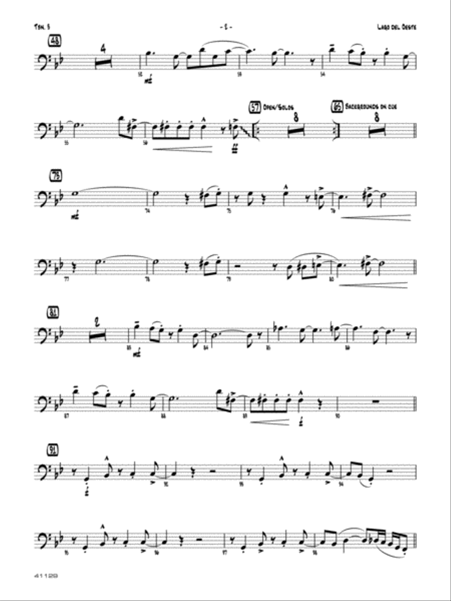 Lago del oeste: 3rd Trombone Jazz Ensemble scores gallery preview page 2