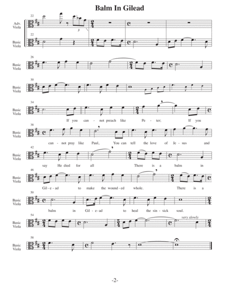 Balm in Gilead (Arrangements Lvl 1-3 for VIOLA + Written Accomp) HYMN image number null