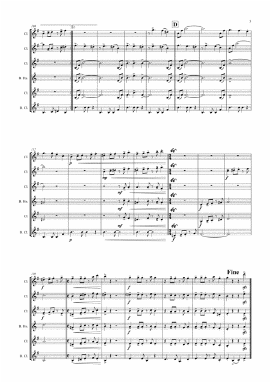 The girl I want to live with - Latin/Calypso - Clarinet Quintet Clarinet Quintet scores gallery preview page 6