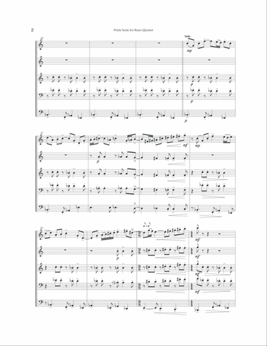 Petite Suite for Brass Quintet Brass Quintet scores gallery preview page 6
