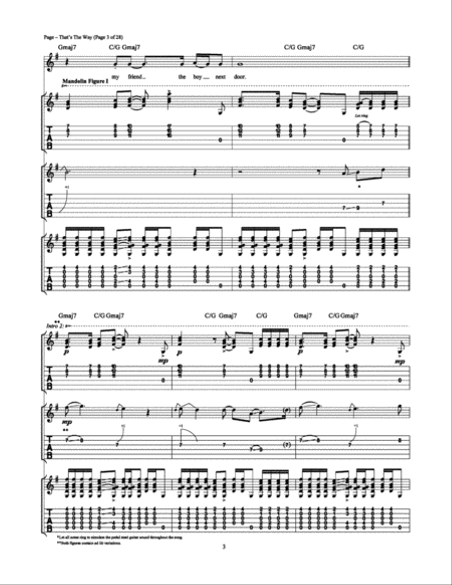 That's the Way Guitar Tablature scores gallery preview page 3