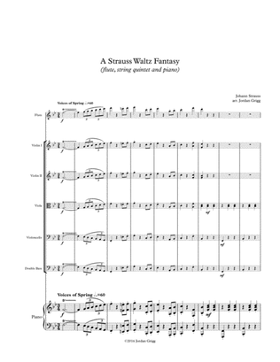 A Strauss Waltz Fantasy (flute, string quintet and piano)