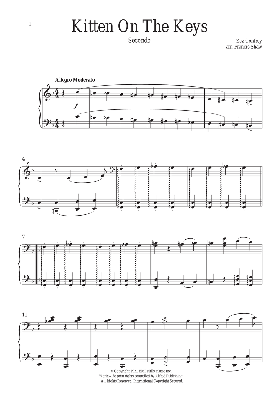 Kitten On The Keys Piano Duet scores gallery preview page 1