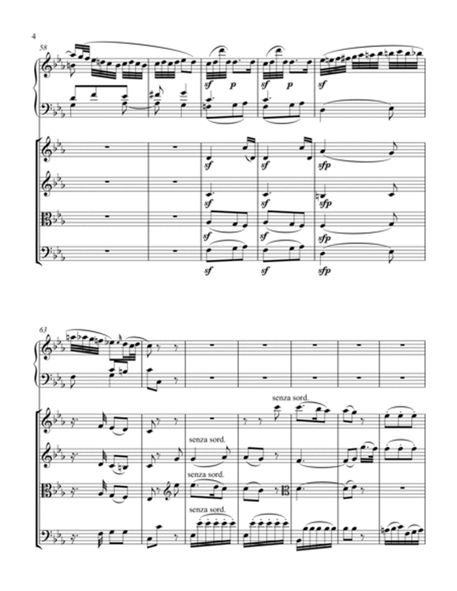For String Quartet and Piano: Mozart Piano Concerto No. 22, K. 482 - 2nd Movement
