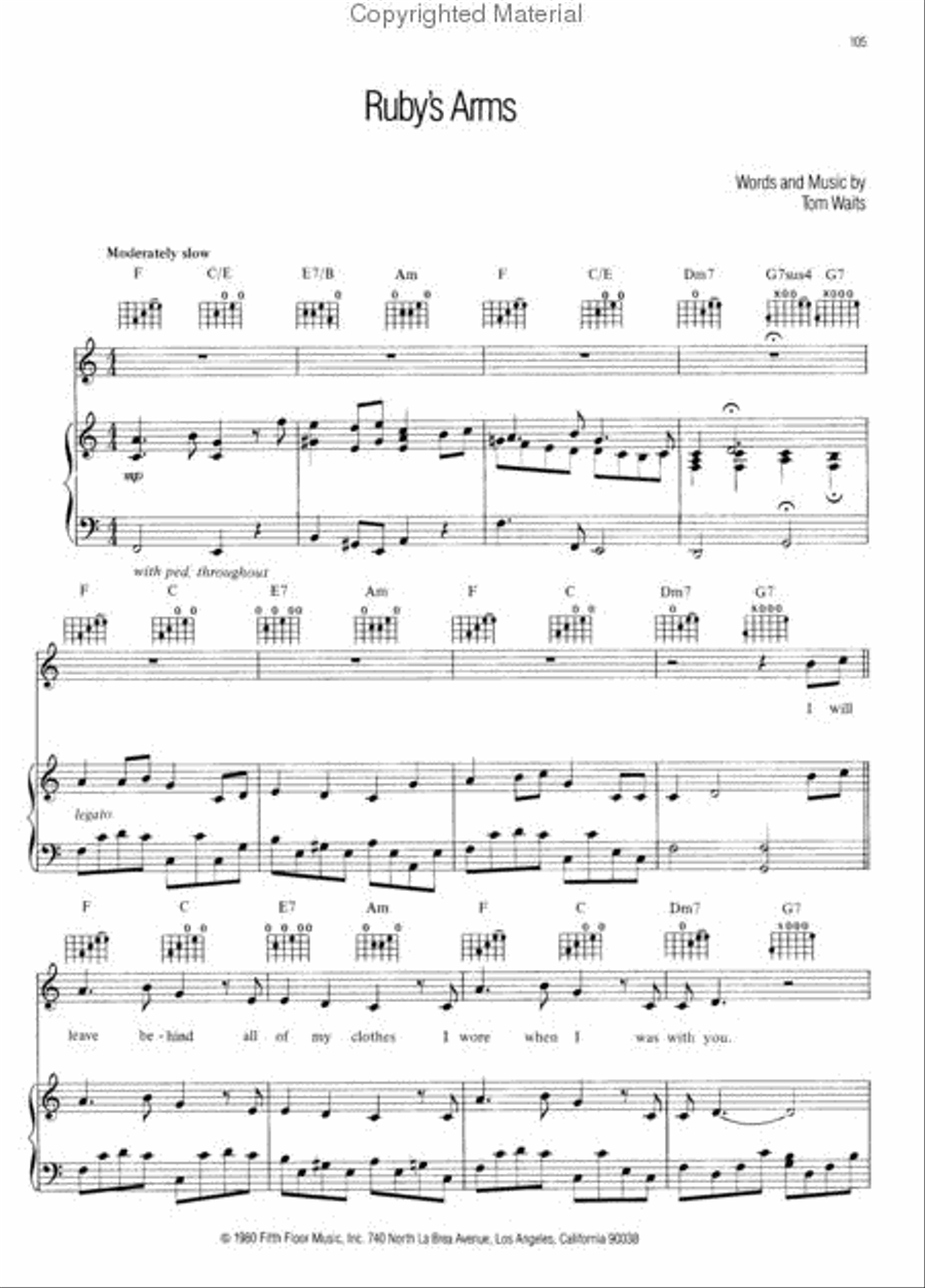 Tom Waits – Anthology Piano, Vocal, Guitar scores gallery preview page 3