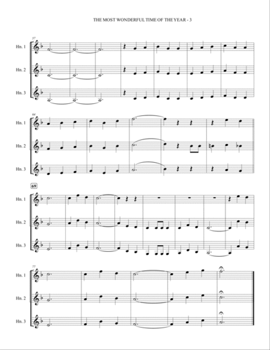 The Most Wonderful Time Of The Year Brass Ensemble scores gallery preview page 4