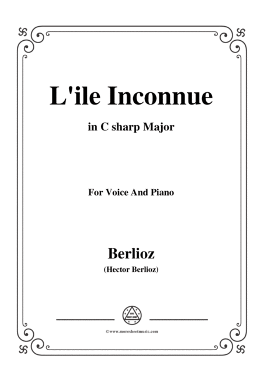 Berlioz-L'ile Inconnue in C sharp Major,for voice and piano Voice Solo scores gallery preview page 1
