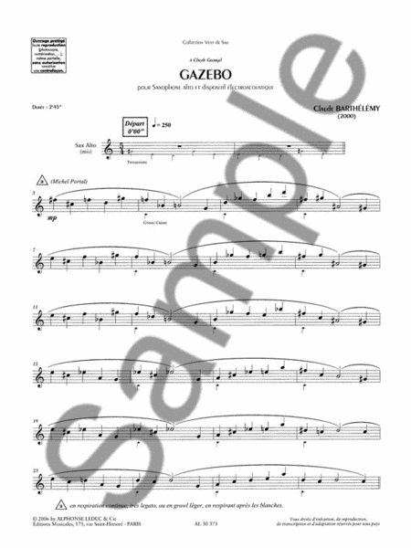 Barthelemy Gazebo Alto Saxophone Book/cd Al30374