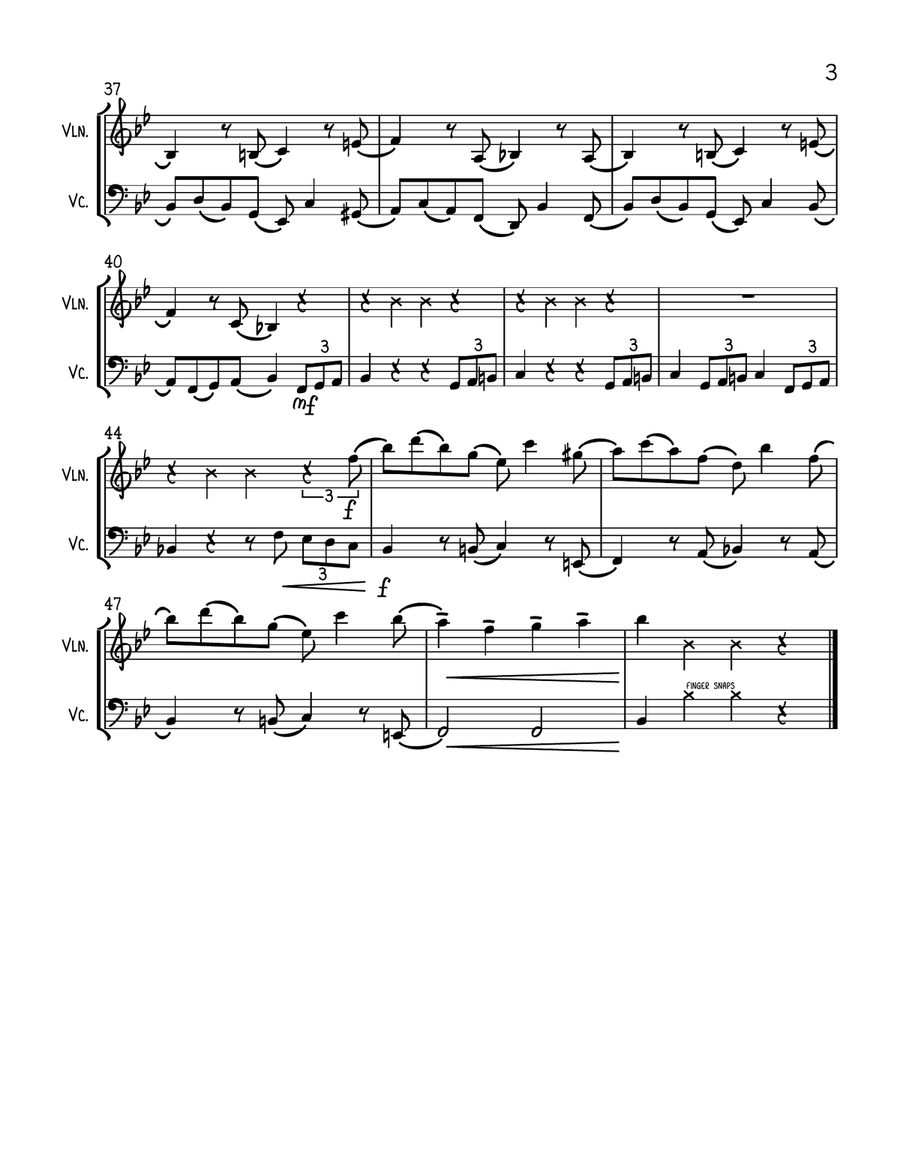 Addams Family Theme String Duet scores gallery preview page 3