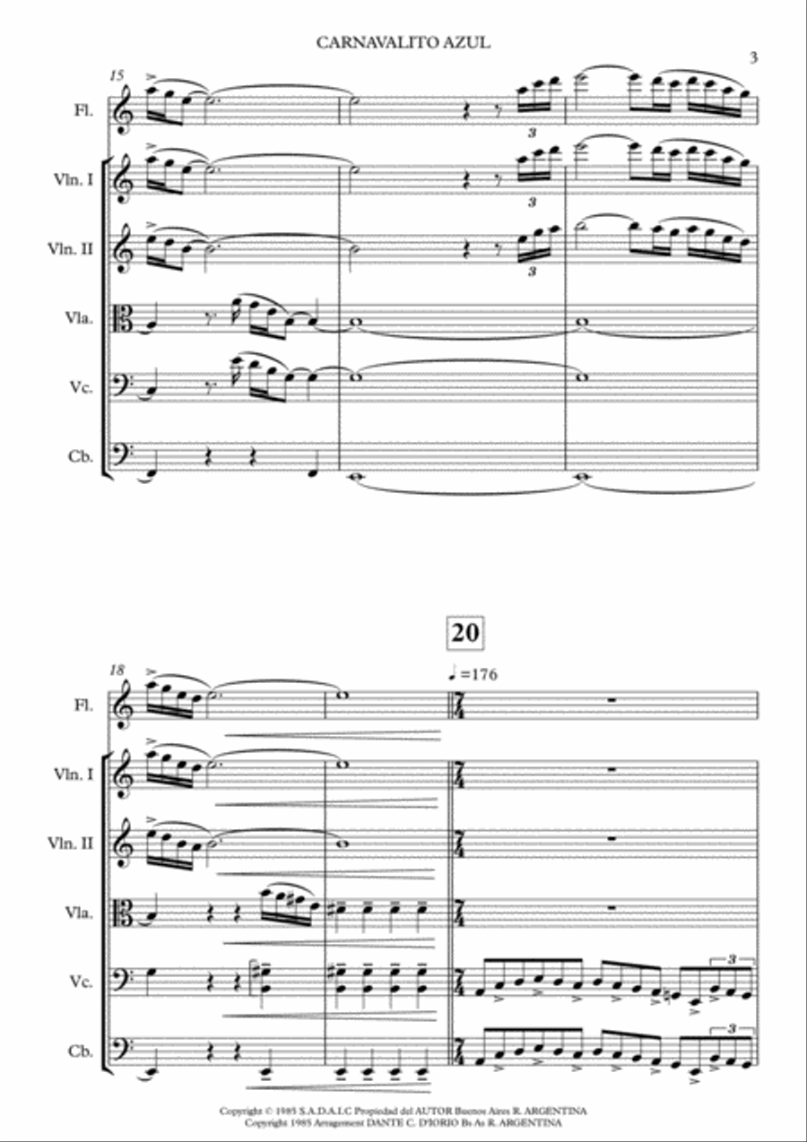 Carnavalito Azul - Folclore Argentino String Orchestra scores gallery preview page 3