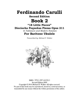 Ferdinando Carulli Second Edition Book 2 "18 Little Pieces" Dieciocho Pequeñas Piezas Opus 211 In T
