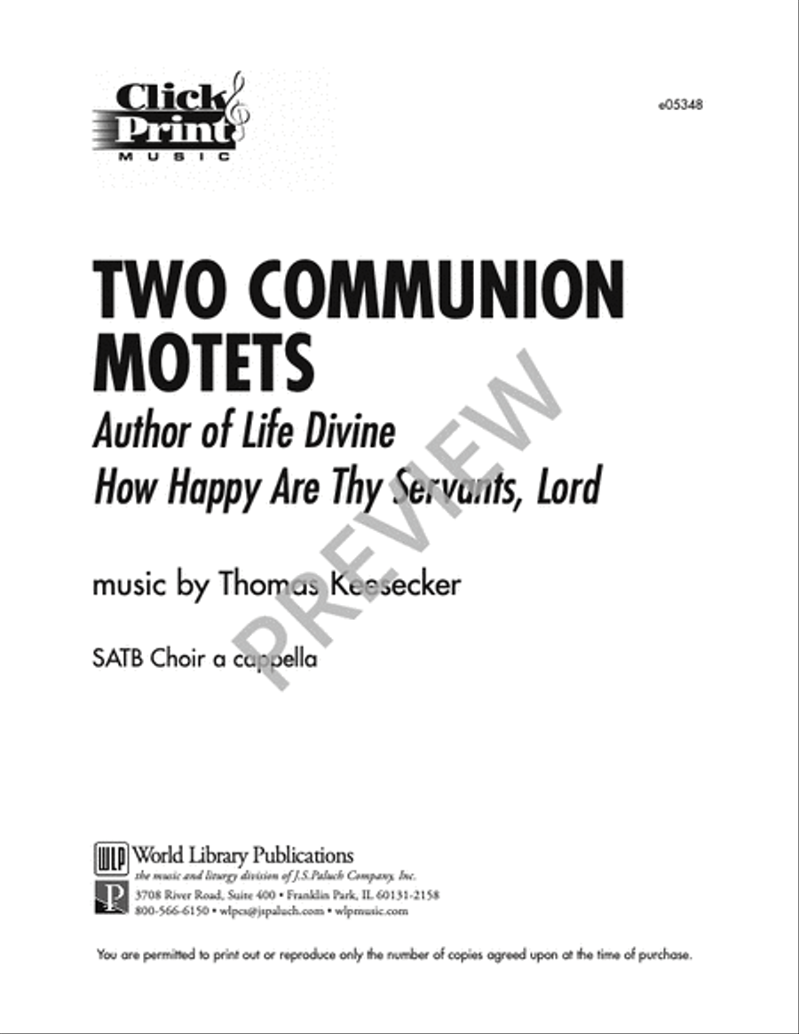 Two Communion Motets 4-Part scores gallery preview page 9