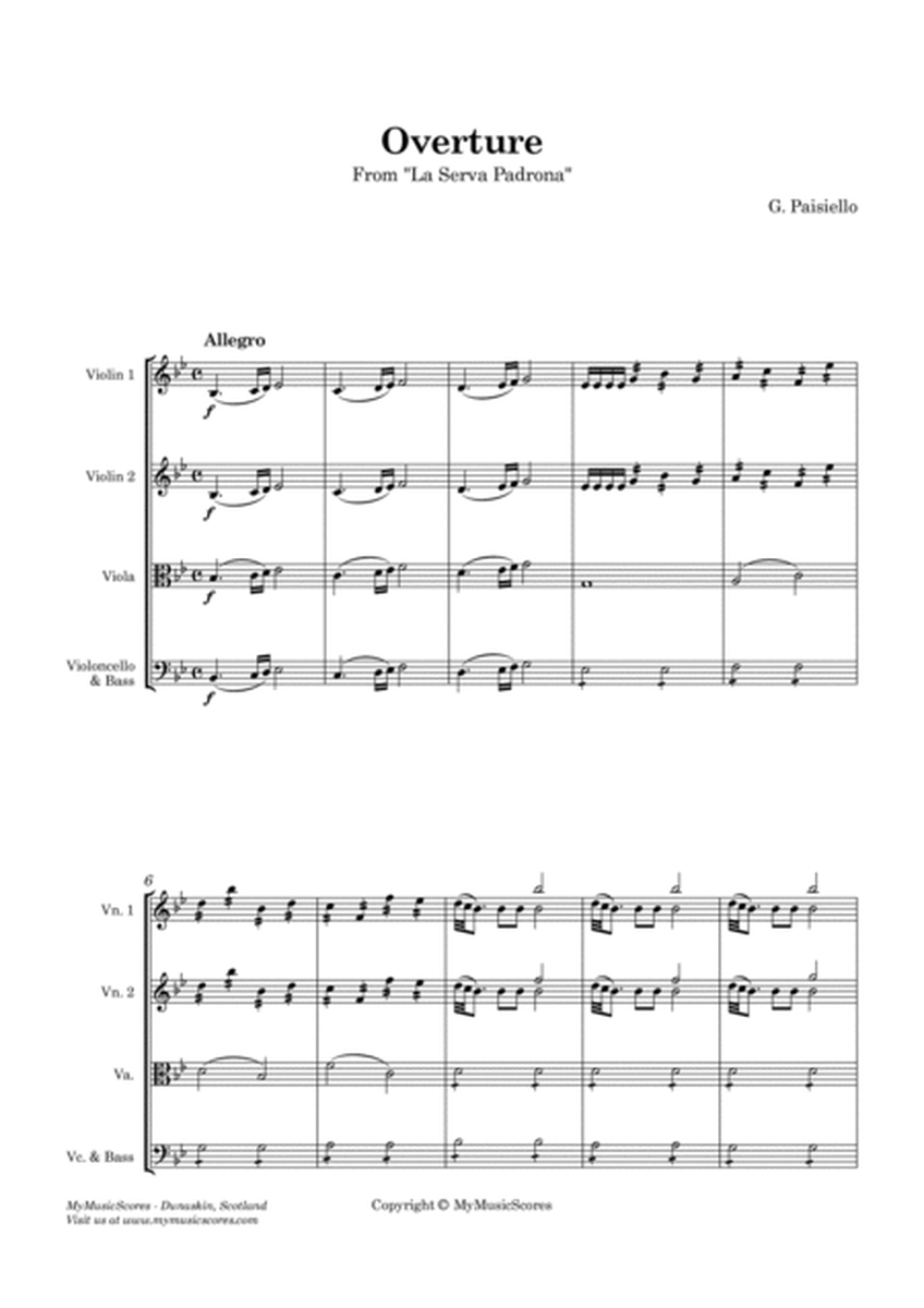 Paisiello Overture "La serva padrona" for String Orchestra