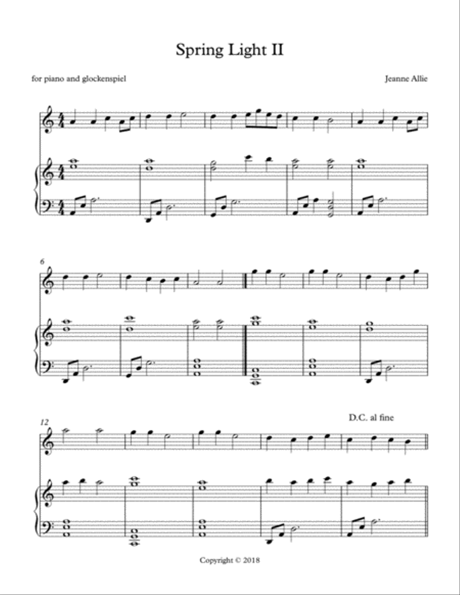 Spring Light II Piano scores gallery preview page 1