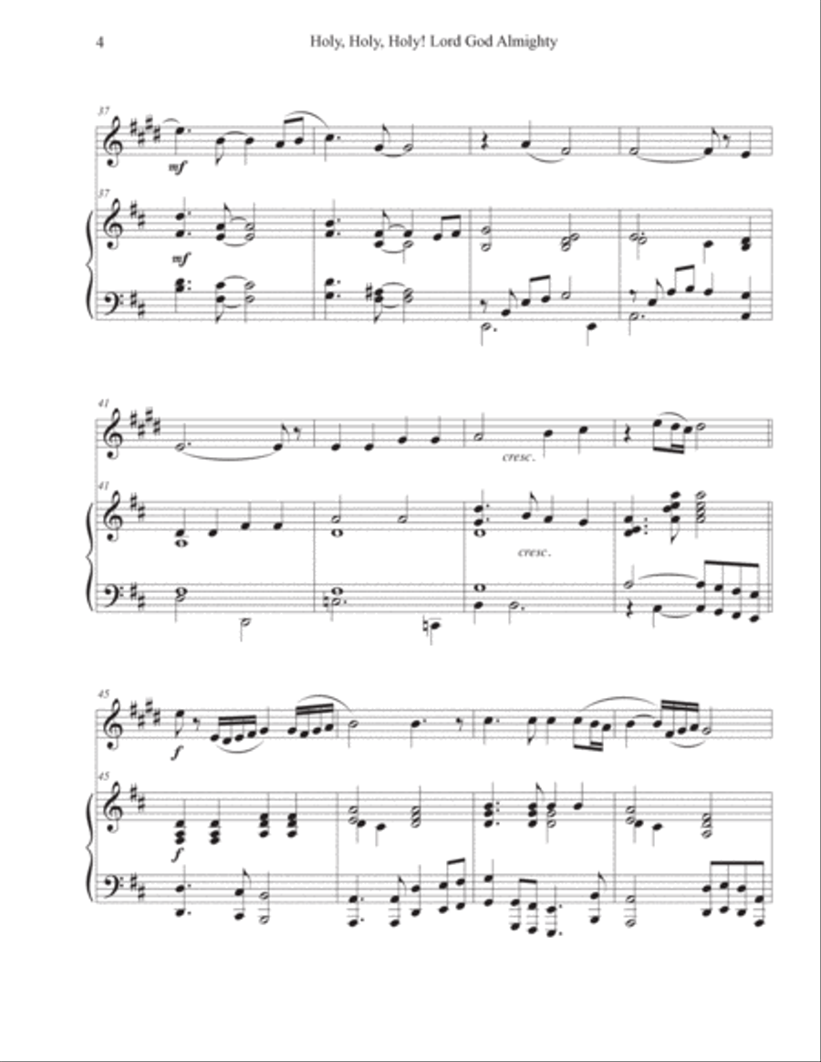 Holy, Holy, Holy! Lord God Almighty (Clarinet-Piano) Clarinet Solo scores gallery preview page 4