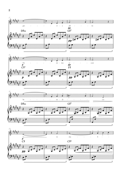 Bach / Gounod Ave Maria in F sharp [F#] • soprano sheet music with piano accompaniment and chords image number null