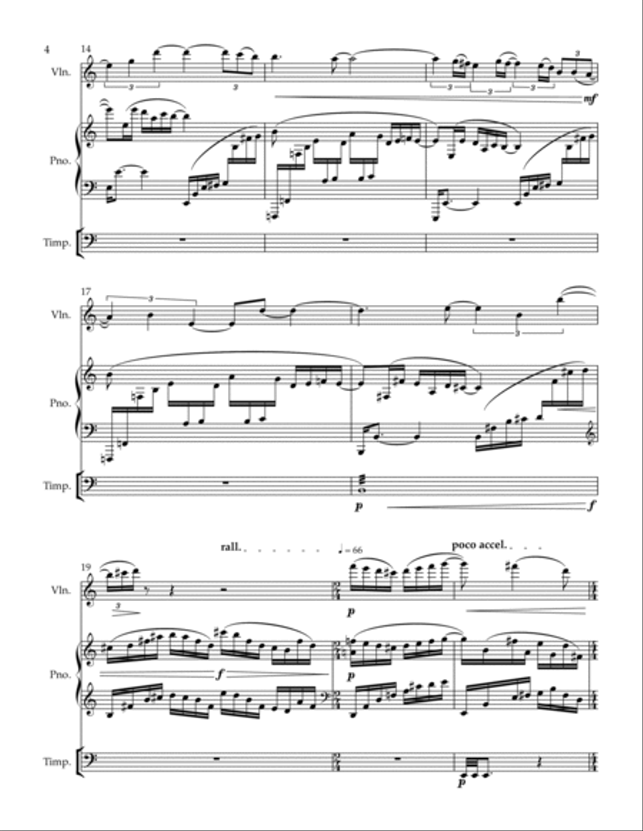 For____* for violin, piano and timpani - dedicated to your timpanist - mixed level Chamber Music scores gallery preview page 4