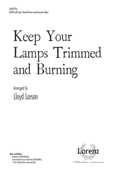 Keep Your Lamps Trimmed and Burning