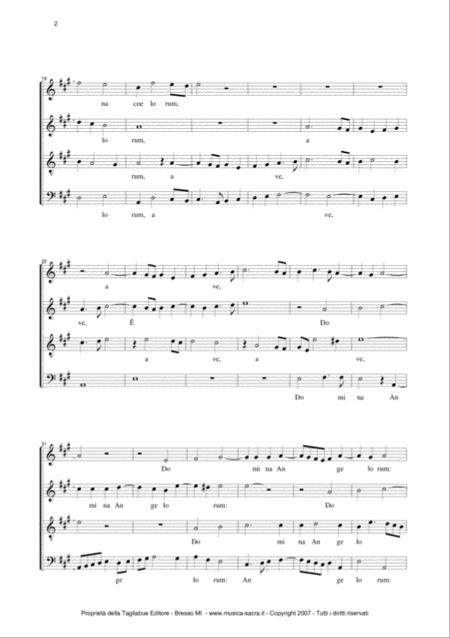 AVE REGINA COELORUM - P.L.Palestrina - Mottetto arranged for SSTB Choir 4-Part scores gallery preview page 3