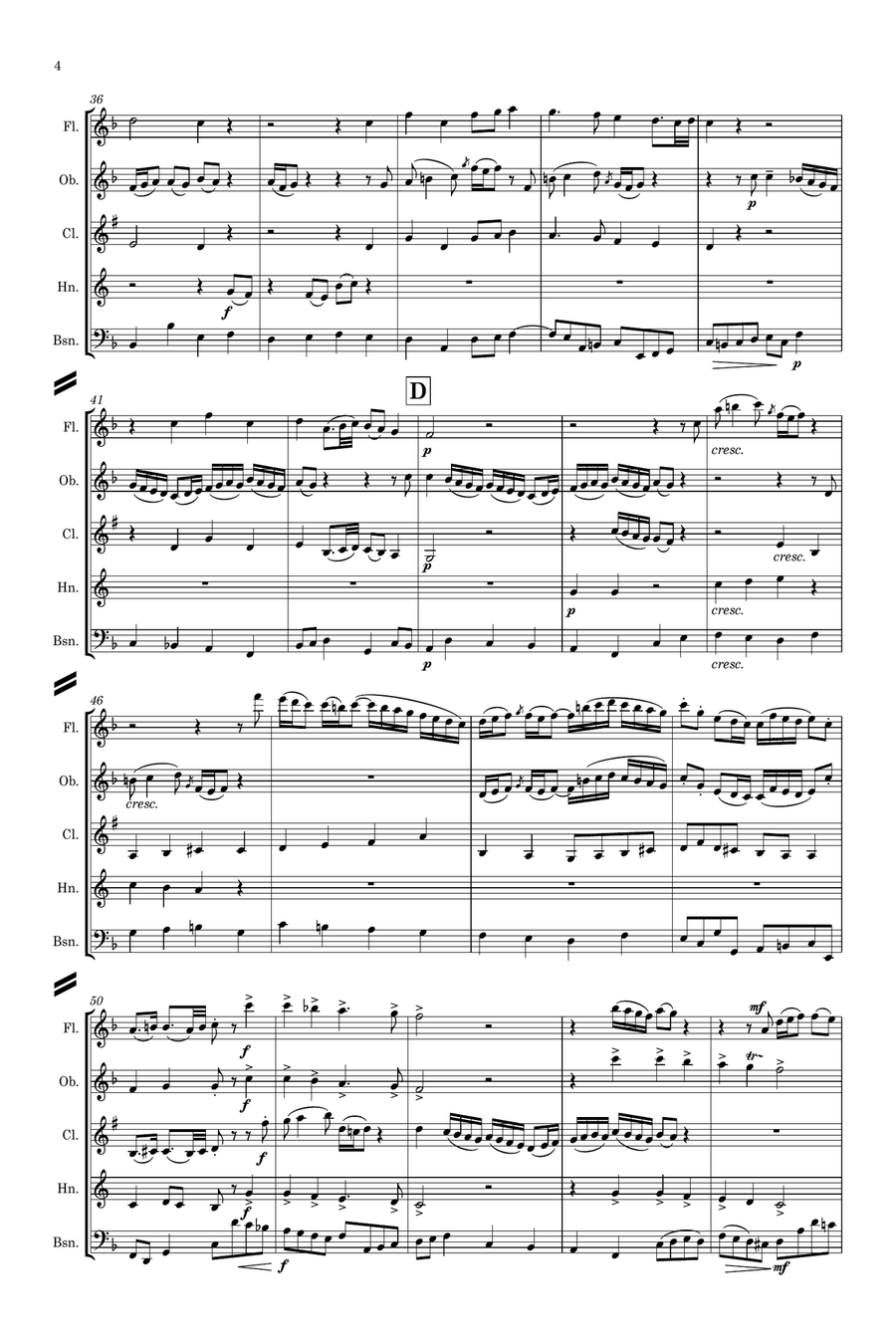 Bach: Wachet Auf (Sleepers Wake) from Cantata 140 - wind quintet Woodwind Quintet scores gallery preview page 4