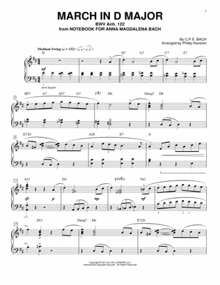 March In D Major, BWV Anh. 122 [Jazz version] (arr. Phillip Keveren)