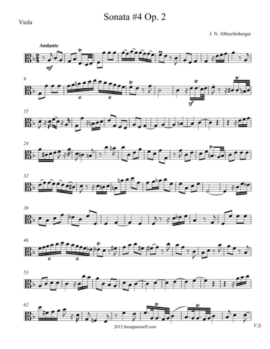 Sonata #4, Op. 2 for String Quartet image number null