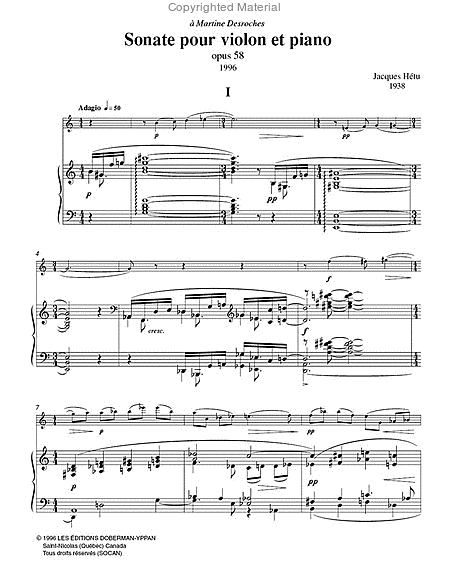 Sonate for violin and piano, op. 58