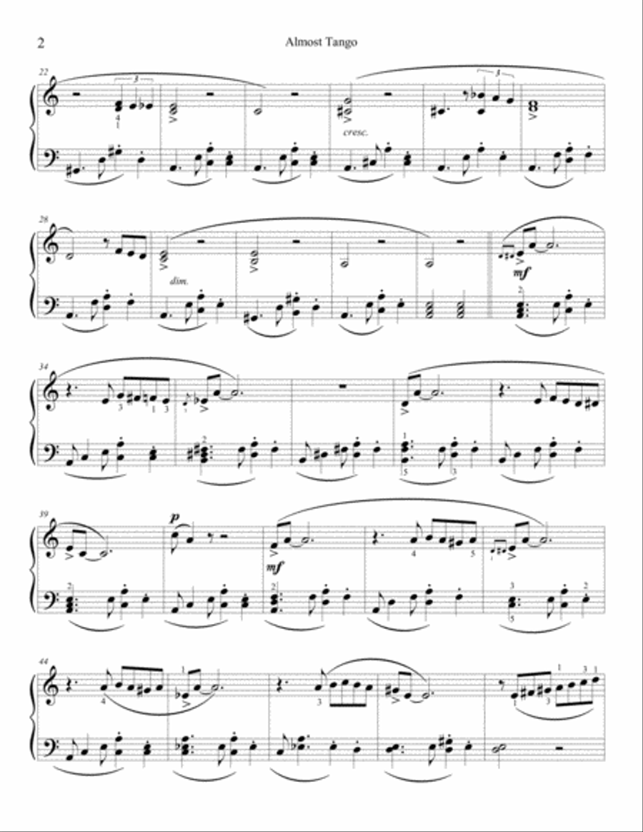 Almost Tango Piano Solo scores gallery preview page 3