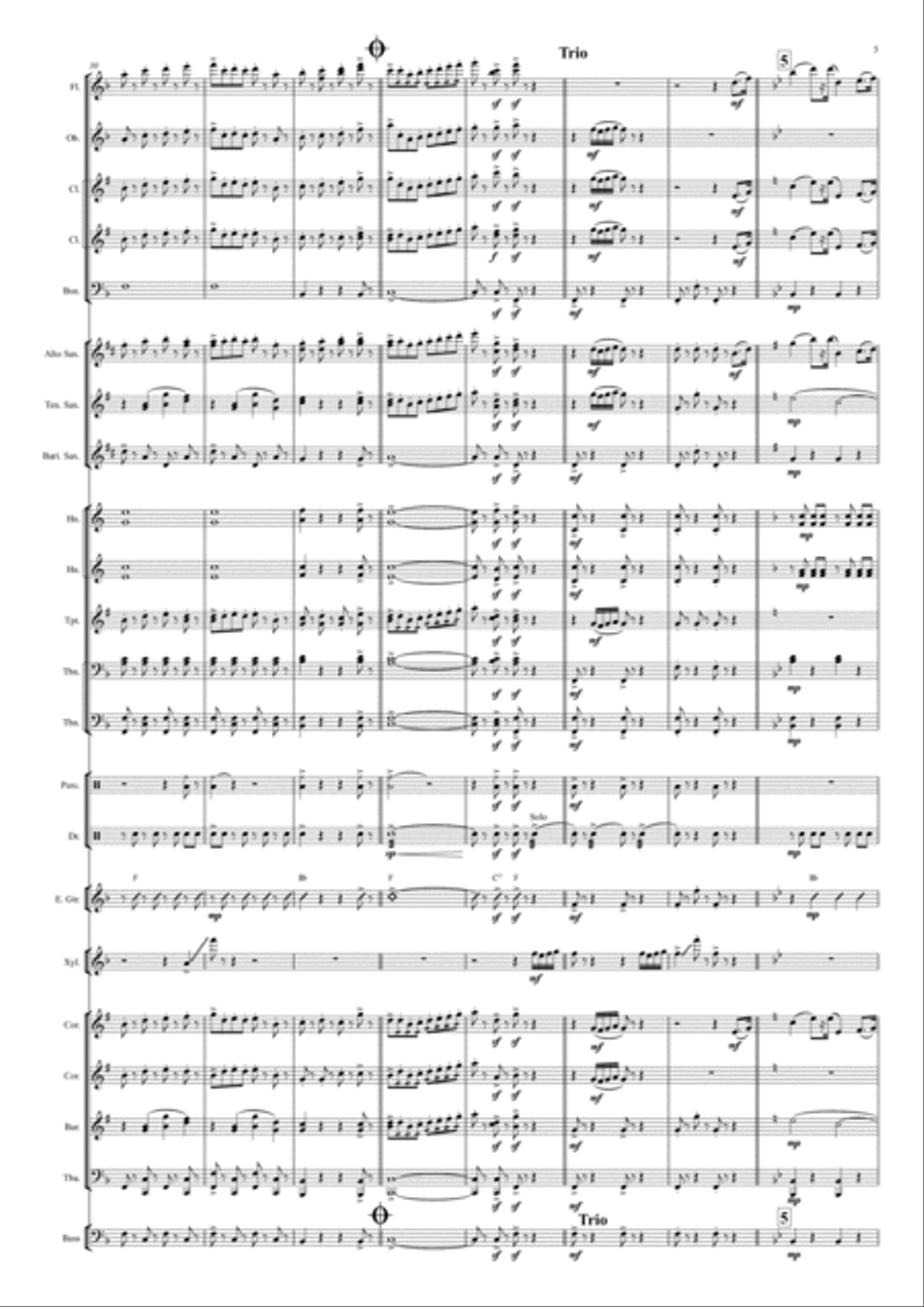 Bandits' Galop on Motives of an Operetta 'Prinz Methusalem', Op.378, for xylophone with a brass band Brass Band scores gallery preview page 6